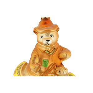 Elegante orso papà canottaggio bambini ciondolo animale serie di vetro dipinto albero di festa decorazioni <span class=keywords><strong>natale</strong></span> paillettes perfetto - Product Image 2