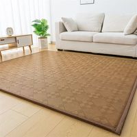 Coole Moderne Rattan-Teppiche Wohnzimmerteppich Rutschfester Atmungsaktiver Memory-Schaum Tatami-Teppich Sitzkissen Kariertes Muster Niedrigflorig