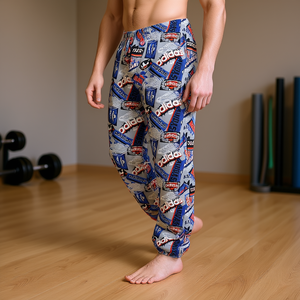 Pantalones Deportivos Adidas Originals para Hombre, Azules con Estampado de Dibujos Animados, Cintura Elástica, Corte Regular, Ligeros, Tejido de Punto, 100% Poliéster - Product Image 2