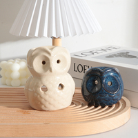 Brûleur d'huiles essentielles en céramique en forme de hibou, support pour bougie chauffe-plat, diffuseur d'arômes et chauffe-cire