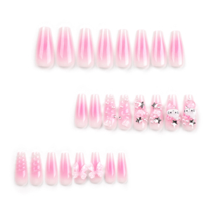 <span class=keywords><strong>Faux</strong></span> Ongles avec Design 3D, Mélange de Cristaux, Ongles à Presser avec Diamants, Résine Rose <span class=keywords><strong>Kawaii</strong></span> Dessin Animé, Décoration d'Ongles 2023 - Product Image 2