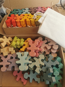 Blocchi di legno giocattoli Set da costruzione sollevamento pesi uomo legno di faggio impilabile bambole Peg per bambini gioco educativo - Product Image 4