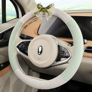 Housse de volant de voiture en polyester pour femmes, 36 cm 38 cm, universelle, respirante, antidérapante, toutes saisons, pour Toyota et Honda - Product Image 4