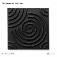 Panneau mural en PVC 3D abstrait, courbe, imperméable, ignifuge, 50x50, prix de gros, pour hall d'hôtel, réception
