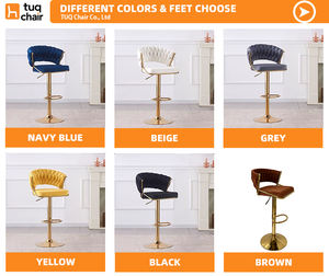 Hot Bán Tuq Ghế Khách Sạn Sang Trọng Sảnh Ăn Uống Ngoài Trời Ghế Thanh Bọc Nhung Đa Màu Sắc Xoay Thanh Phân - Product Image 4