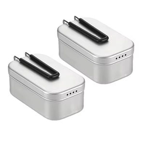 Boîte à lunch en alliage d'aluminium pour l'extérieur, essentiel pour la cuisine en camping, ensemble de vaisselle vintage, écologique, de haute qualité, portable pour les pique-niques - Product Image 1