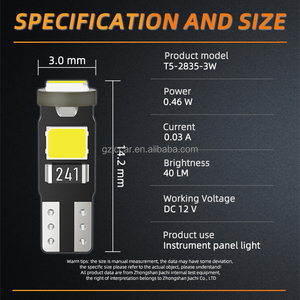 Ampoules LED JIACHI Super Lumineuses 2835 T5 0.5W DC12V pour Tableau de Bord Automobile, Lampes d'Indication de Panneau d'Instruments, Feux d'Avertissement de Voiture - Product Image 4
