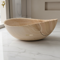 Baignoire ovale ronde sur pied sur mesure et baignoire autoportante en grès en pierre pour salle de bains moderne