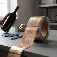 Étiquettes autocollantes en vinyle écologiques personnalisées, imperméables, pour bouteilles de vin, de bière et de boissons, impression CMYK, colle permanente résistante