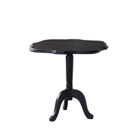 Table d'appoint vintage en bois massif pour salon, table basse Wabi Sabi avec bord festonné, base sur piétement, table d'appoint vieillie