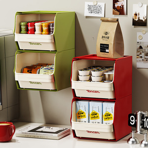 Coffee Pod <b>Storage</b> <b>Box</b> Multi Tiered Desktop Organizer Large Capacity <b>Stackable</b> For Coffee Capsules Tea Bags Snacks - Product Image 2