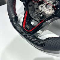 Volante de Alto Rendimiento Personalizado de Fábrica en Fibra de Carbono Negra con Detalles Rojos LED, Compatible con Volkswagen MK8 MK7 MK6 Golf R