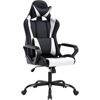 Chaise de jeu AJUNION avec support lombaire, chaise de course pivotante réglable, chaise inclinable en similicuir pour les joueurs sur PC et le bureau