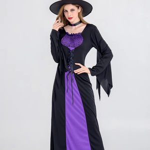 Disfraces <span class=keywords><strong>de</strong></span> vampiro <span class=keywords><strong>de</strong></span> <span class=keywords><strong>bruja</strong></span> <span class=keywords><strong>de</strong></span> Halloween para mujeres adultas miedo púrpura carnaval fiesta actuación Drama mascarada ropa <span class=keywords><strong>con</strong></span> sombrero - Product Image 1