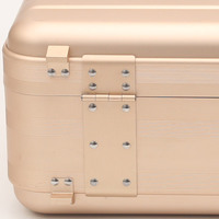 MSAC – Étui de transport portable de luxe en aluminium anodisé doré, étanche, avec serrure TSA, pour appareil photo, grande capacité