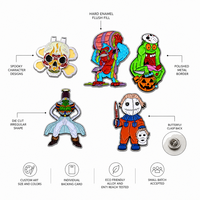 Broche en émail souple de dessin animé d'horreur, monstre d'Halloween, badge de revers gothique, objet de collection, forme irrégulière personnalisée