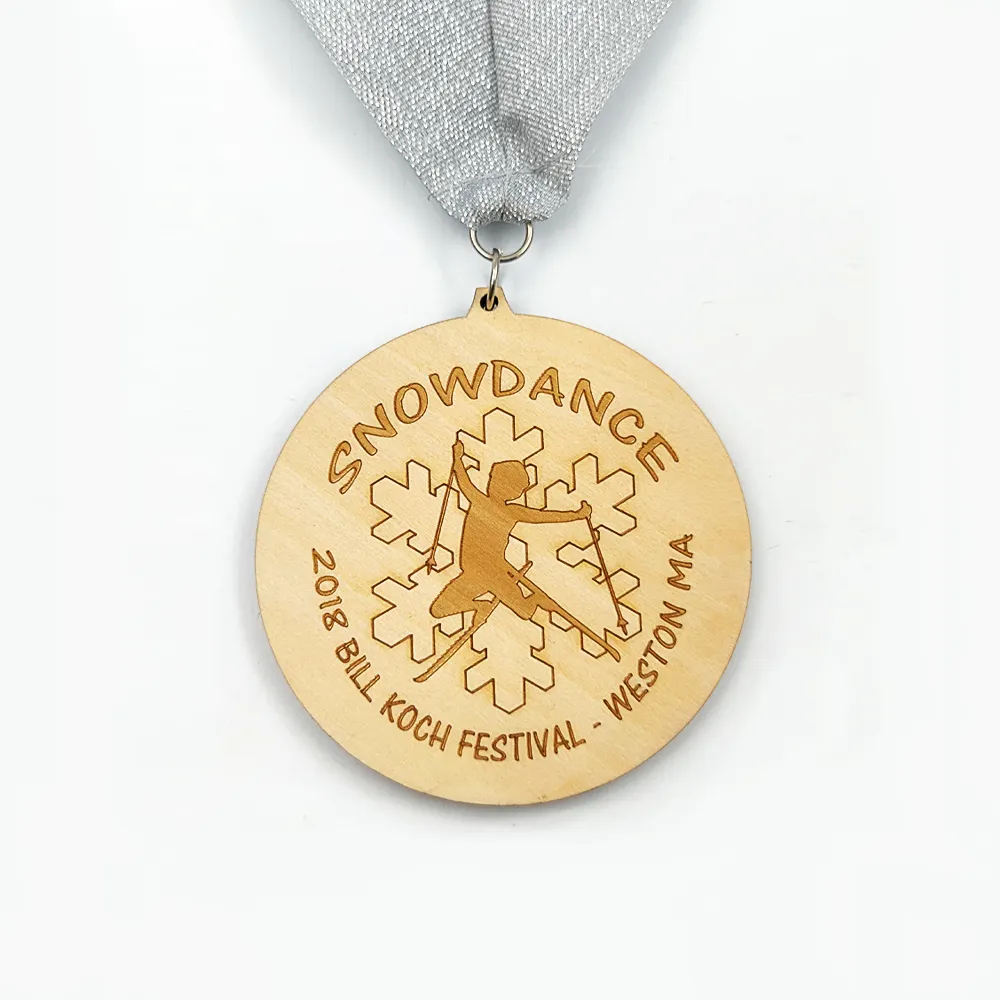 Laser Engraved Carved Custom Wooden Personalised Medallion Sport Race Marathon Wood Medal Decoration & Souvenir Gift