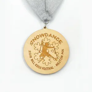 Medallion de madeira para decoração e presente, maratona de corrida personalizada, gravada a laser, personalizada, medallion, esporte, presente