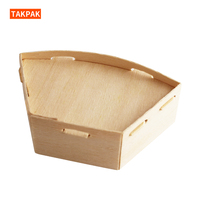 Houten waaier-vormige saladekom, fruitsnack-serviesplateau, houten voedselbox
