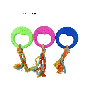 Antianxiety eco friendly pet toys wholesale high quality TPR material moon circle rope chewing toy pet