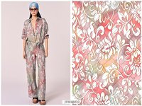 Tissu tissé en polyester 100% de Shaoxing, imprimé Poka Sph, tissu géométrique floral personnalisé pour vêtements féminins