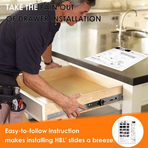 Magnifique rail de tiroir à roulement à billes robuste à 3 volets et à fermeture en douceur moderne <span class=keywords><strong>pour</strong></span> tiroirs d'armoires de cuisine - Product Image 5