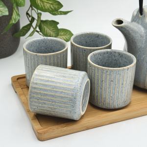 Théière en grès à glaçure réactive, en céramique à double paroi, sifflante, 130 ml (4,3 oz), mini service à thé, vente en gros - Product Image 5