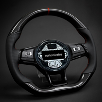 Volant de course à fond plat en fibre de carbone pour VW Golf R MK6 MK7 MK8 Arteon GTI R Beetle Polo Tiguan Touareg Scirocco Passat
