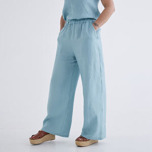 <span class=keywords><strong>Pantaloni</strong></span> da <span class=keywords><strong>donna</strong></span> in tessuto di cotone morbido di alta qualità elegante stile semplice di alta qualità <span class=keywords><strong>pantaloni</strong></span> da <span class=keywords><strong>donna</strong></span> per la primavera estate - Product Image 3