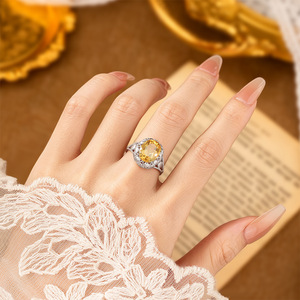 9 Anillos Ajustables de Piedra Natural con Corte Ovalado de 9*11mm, Plata de Ley 925, Chapado en Oro, Acabado Mate Cepillado, Joyería de Diseño - Product Image 2