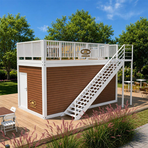 Conteneur mobile modulaire en acier de 40 pieds, mini café-restaurant préfabriqué, style verre, à vendre, pour une utilisation comme maison ou villa - Product Image 2
