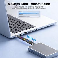Câble USB-C OTG mâle-mâle, adaptateur USB4, prend en charge la charge 240W/le transfert de données 80 Gbps/la vidéo 16K60Hz