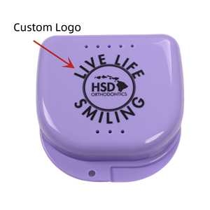 علبة تخزين أسنان اصطناعية بلاستيكية للاستخدام مرة واحدة، علبة أسنان مع فتحة - Product Image 4