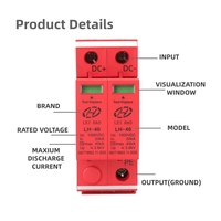 Parafoudre solaire CC 2 pôles 40KA T2 600V 800V 1000V LEIHAO – Livraison directe usine – Dispositifs de protection contre les surtensions CA pour systèmes électriques