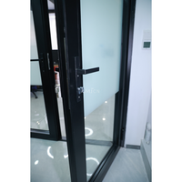 AMJ Efficacité énergétique Portes et fenêtres pliantes à double vitrage Portes pliantes extérieures en aluminium pliantes en verre pour patio