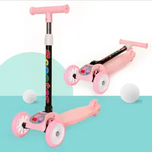 Patinete plegable de PU con 3 ruedas para niños de 2 a 5 años, coche de juguete de 80 a 120cm de altura