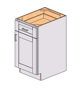 Mobile da Cucina Bianco Stile Shaker Sunique Sydney, Larghezza 18 Pollici, Profondità 24 Pollici, Altezza 34 1/2 Pollici, Anta in MDF, Design Moderno - Product Image 1