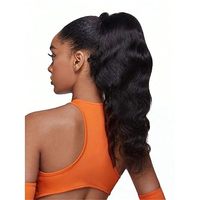 Extensions de queue de cheval à cordon en cheveux humains ondulés, 100 % cheveux naturels Remy, extensions à clipser pour femme, 100 g
