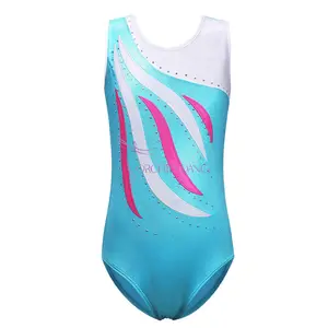 Wholesale New Coming Rhinestones Kids Girls Sleeveless Gymnastics Leotards