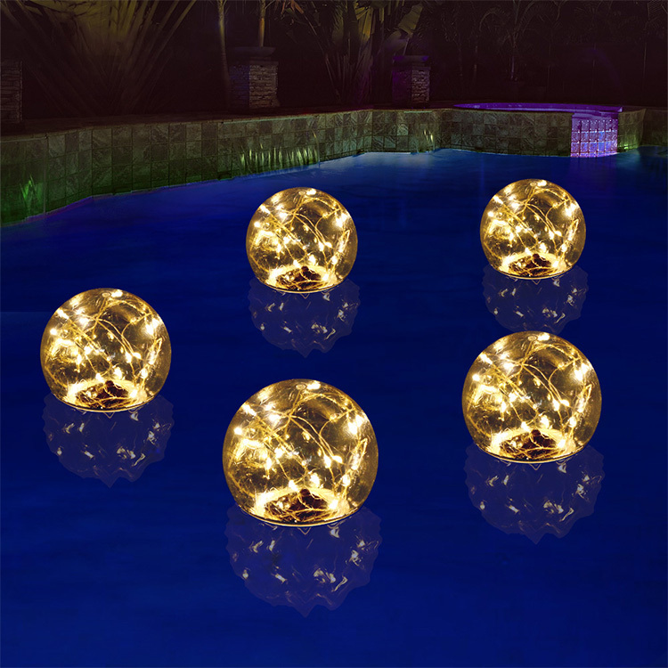2025 Hot Sale Floating Ball Pool Lights Waterproof Solar Flame Round Pool Lights Solar Powered,Glow in the Dark Solar Floating