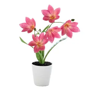 Décoration d'intérieur, fleurs artificielles dans des pots décoratifs, fleurs de magnolia réalistes à prix abordable avec pot - Product Image 5