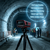 Moniteur de déplacement de barrage hydroélectrique en béton, télémètre laser de précision en millimètres, écran 4,3 pouces, système d'alerte à long terme, IP66