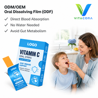 Bandes de film oral à dissolution rapide à la vitamine C (acide ascorbique) pour enfants, soutien immunitaire, marque privée, fabrication OEM/ODM/ODF