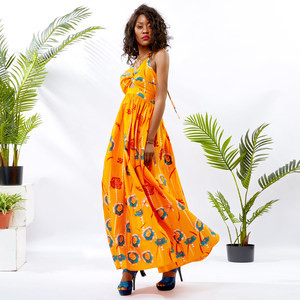 Backless Ankara Dress - Elegant African Print Maxi