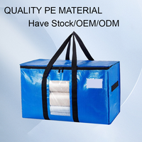 Sacs de déménagement en PE robustes, réutilisables, durables, imperméables, avec poignées renforcées et fenêtre transparente pour le stockage