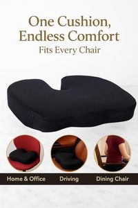Coussin de siège ergonomique en forme de U pour chaise de bureau, orthopédique pour le coccyx, en mousse à mémoire de forme, pour voiture et avion, avec coussins lombaires - Product Image 2
