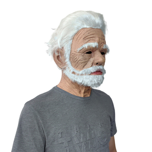 2025 mascarade fête plein visage réaliste Silicone masque effrayant humain vieil homme terreur Halloween masque Mascaras De Fiesta à vendre - Product Image 5