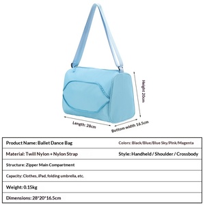Zaino da ballo alla moda per ragazze e ragazzi, borsa a tracolla singola per sport indoor, danza classica/latina/street dance con logo - Product Image 3