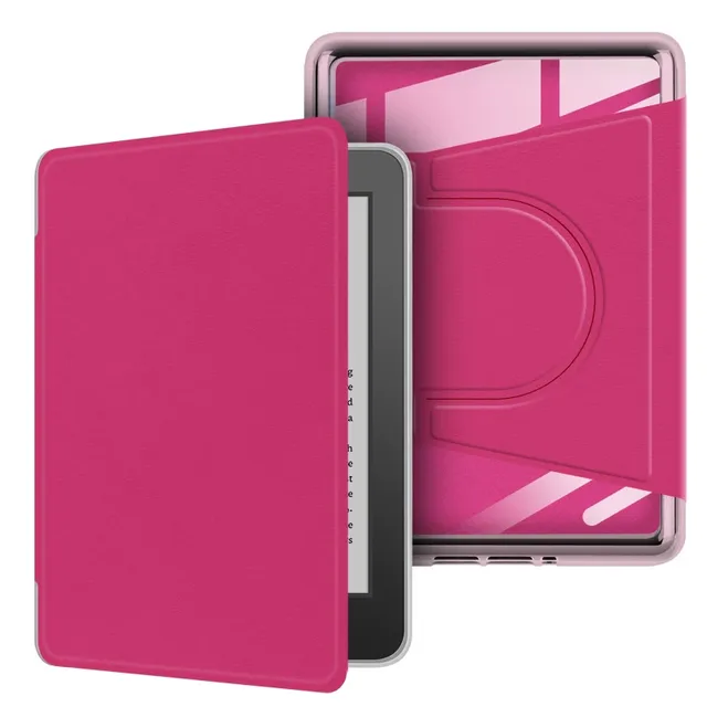 Custom Logo 360 Degree Rotating Case for 7 Inch Kindle Paperwhite 12th Gen 2024 PU Leather Magnetic Cover