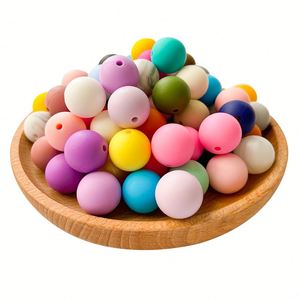 In Stock 6mm 12mm 15mm 19mm Round Loose <b>Silicone</b> Pvc <b>Beads</b> for Diy Jewelry Making Bpa Free Beaded Pens Spacer Accessories - Product Image 2